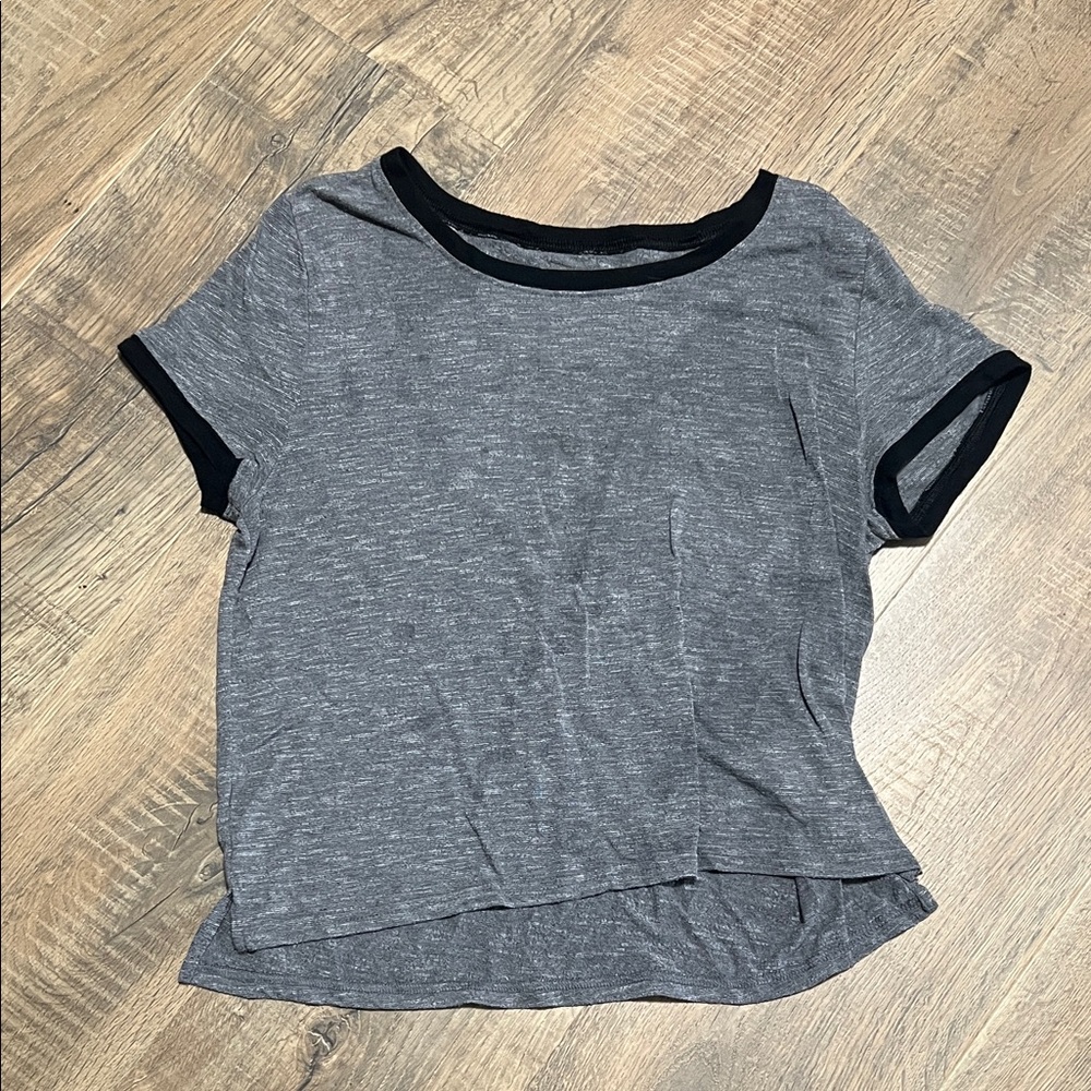 SO Gray and Black Crop Top